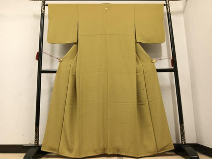 平和屋着物●上質な色無地　桑染色　正絹　逸品　AABD3429ph