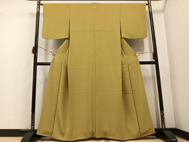 平和屋着物●上質な色無地　桑染色　正絹　逸品　AABD3429ph