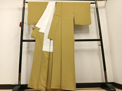 平和屋着物●上質な色無地　桑染色　正絹　逸品　AABD3429ph