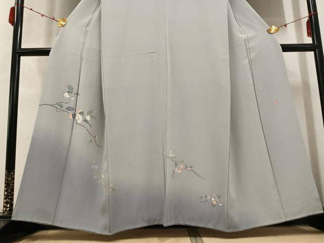 平和屋着物●十日町友禅作家　一梗　訪問着　枝花文　暈し染め　正絹　逸品　AABD3430ph