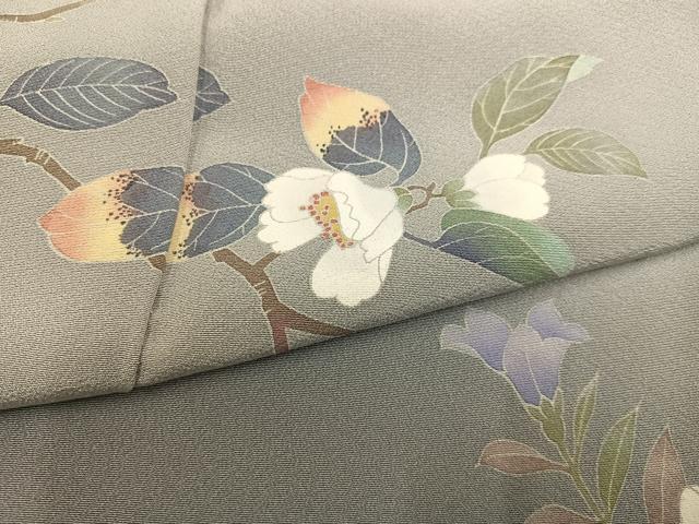 平和屋着物●十日町友禅作家　一梗　訪問着　枝花文　暈し染め　正絹　逸品　AABD3430ph