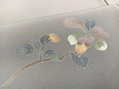 平和屋着物●十日町友禅作家　一梗　訪問着　枝花文　暈し染め　正絹　逸品　AABD3430ph