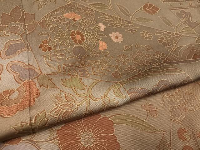 平和屋着物●訪問着 草花文 暈し染め 金彩 正絹 逸品 AABD3440ph