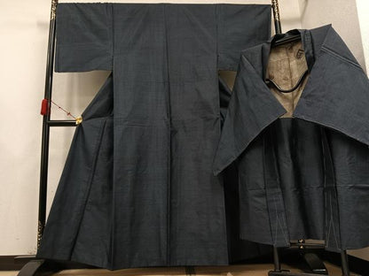 平和屋着物●男性 本場村山大島紬 アンサンブル 亀甲絣 正絹 逸品 AABD3441ph