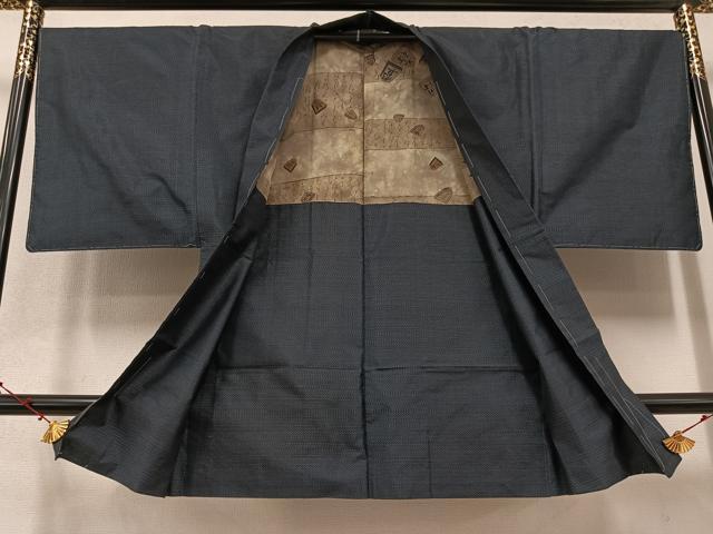 平和屋着物●男性 本場村山大島紬 アンサンブル 亀甲絣 正絹 逸品 AABD3441ph