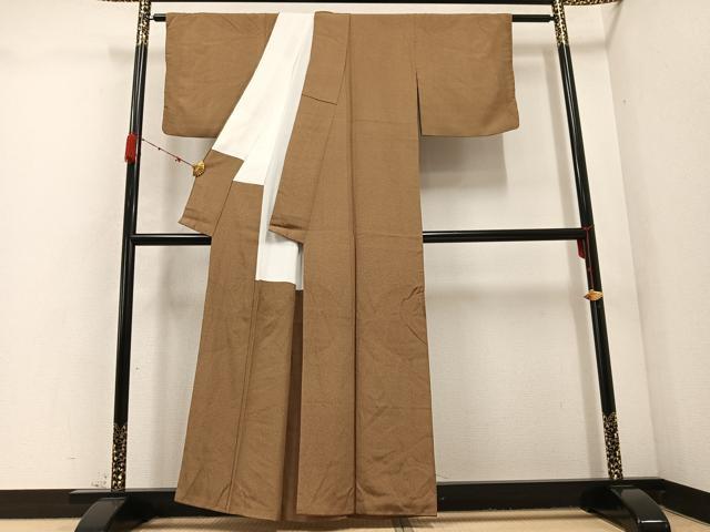 平和屋着物●江戸小紋 草花文 正絹 逸品 AABD3449ph