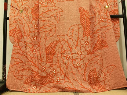 平和屋着物●豪華振袖　総絞り　草花文　正絹　逸品　AABD3453ph