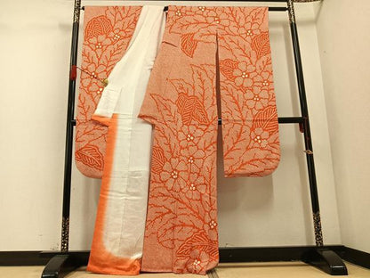 平和屋着物●豪華振袖　総絞り　草花文　正絹　逸品　AABD3453ph