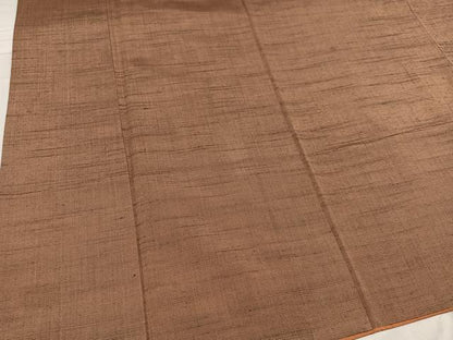 平和屋着物●上質な紬　色無地　焦香色　正絹　逸品　AABD3459ph