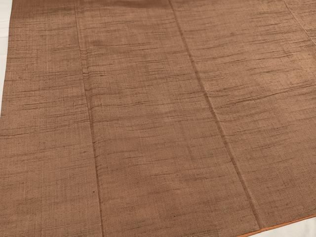 平和屋着物●上質な紬　色無地　焦香色　正絹　逸品　AABD3459ph