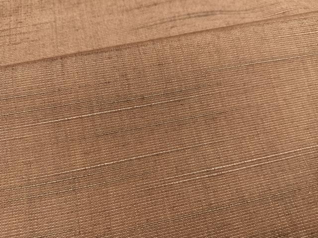 平和屋着物●上質な紬　色無地　焦香色　正絹　逸品　AABD3459ph