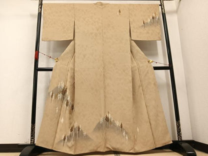 平和屋着物●訪問着　ろうけつ染め　樹林文　金彩　正絹　逸品　AABD3475ph