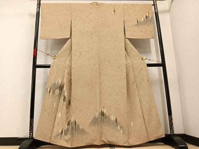 平和屋着物●訪問着　ろうけつ染め　樹林文　金彩　正絹　逸品　AABD3475ph