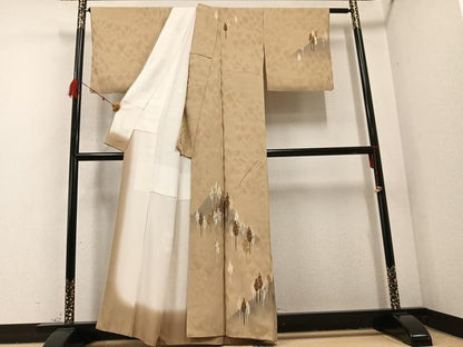 平和屋着物●訪問着　ろうけつ染め　樹林文　金彩　正絹　逸品　AABD3475ph