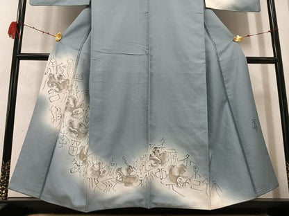 平和屋着物●訪問着　作家物　文字文　暈し染め　正絹　逸品　AABD3478ph
