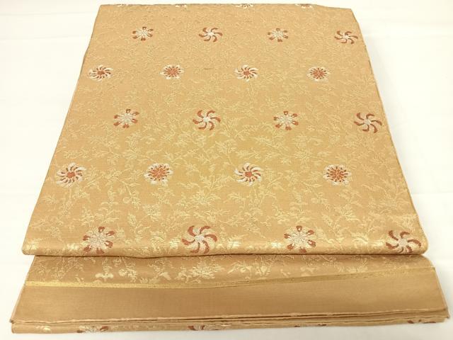平和屋着物◎六通柄　京本袋帯　花唐草文　金銀糸　正絹　逸品　AABD3504yx