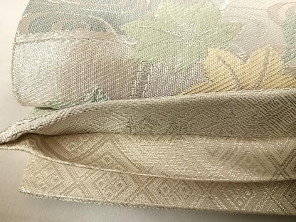 平和屋着物◎佐賀錦　六通柄袋帯　桧扇花籠　銀糸　正絹　逸品　AABD3520yx