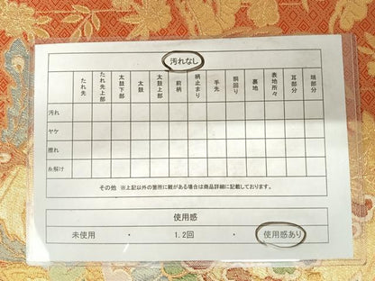 平和屋着物◎佐賀錦　六通柄袋帯　鳳凰亀甲文　金糸　正絹　逸品　AABD3530yx