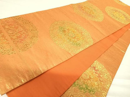 平和屋着物◎六通柄袋帯　宝相華　正絹　逸品　AABD3560yx