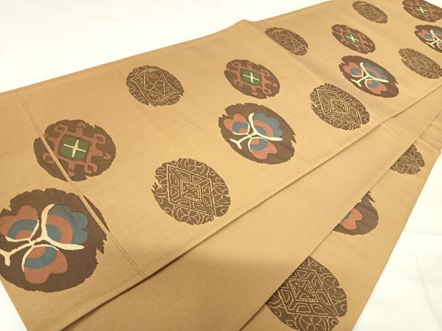 平和屋着物◎六通柄袋帯　抽象丸文　正絹　逸品　AABD3561yx