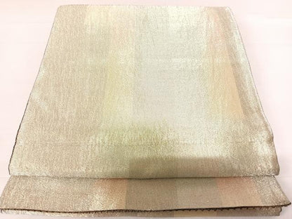平和屋着物◎両面全通柄袋帯　霞文　金糸　正絹　逸品　AABD3635yx