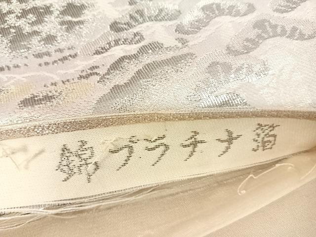 平和屋着物◎六通柄袋帯　風景文　錦プラチナ箔　正絹　逸品　AABD3639yx