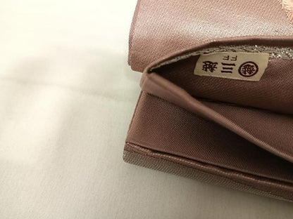 平和屋着物◎六通柄袋帯　唐織　地紙立波文　銀糸　三越扱い　正絹　逸品　AABD3649yx