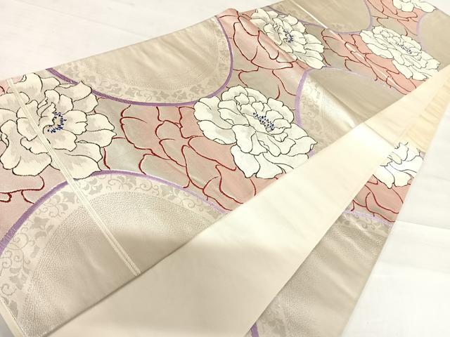 平和屋着物◎六通柄袋帯　舞花文　金銀糸　正絹　逸品　AABD3672yx