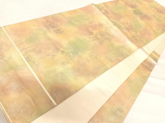 平和屋着物◎六通柄袋帯　霞文　引箔　正絹　逸品　AABD3697yx