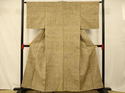 平和屋着物■上質な紬　花菱文　正絹　逸品　AABD3786fw
