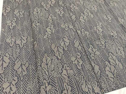 平和屋着物●上質な小紋　紬地　葉尽くし　正絹　逸品　AABD3924ph