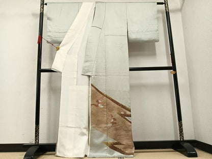 平和屋着物●豪華色留袖　刺繍　立波文　金彩　高島屋扱い　正絹　逸品　AABD3950ph