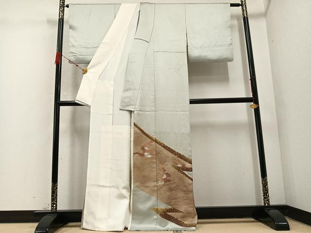 平和屋着物●豪華色留袖　刺繍　立波文　金彩　高島屋扱い　正絹　逸品　AABD3950ph