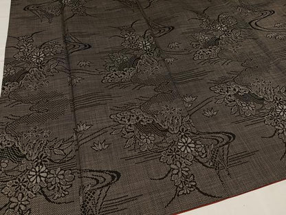 平和屋着物●本場大島紬 一元7マルキ 草花文 正絹 逸品 AABD3959ph