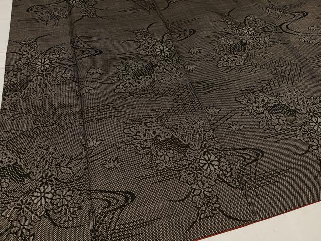 平和屋着物●本場大島紬 一元7マルキ 草花文 正絹 逸品 AABD3959ph