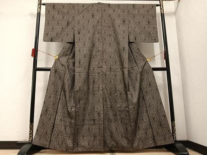 平和屋着物●本場大島紬 カタス9マルキ 麻の葉文様 正絹 逸品 AABD3960ph
