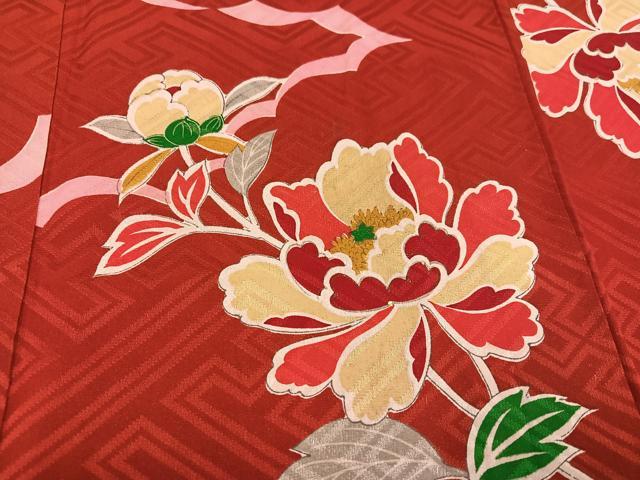 平和屋着物●アンティーク 大正ロマン 小振袖 二尺袖 草花文 正絹 逸品 AABD3967ph
