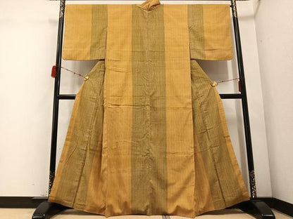 平和屋着物●上質な紬 間道 正絹 逸品 AABD3971ph