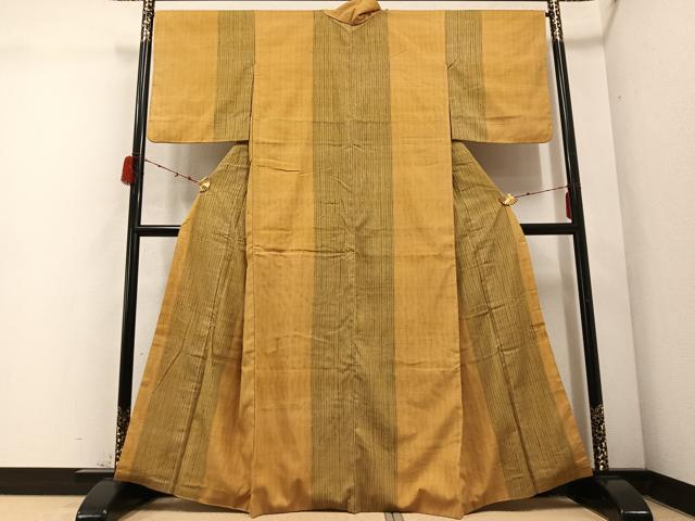 平和屋着物●上質な紬 間道 正絹 逸品 AABD3971ph