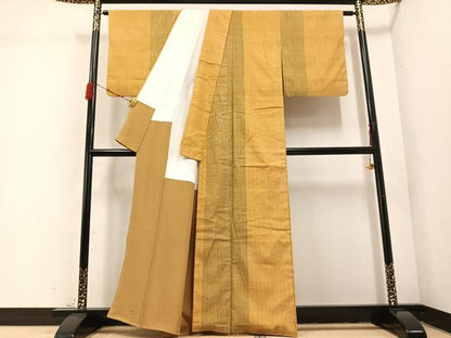 平和屋着物●上質な紬 間道 正絹 逸品 AABD3971ph