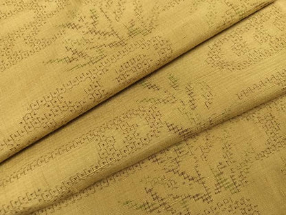 平和屋着物●結城紬 80亀甲 笹 正絹 逸品 AABD3973ph
