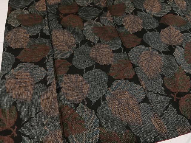 平和屋着物●本場大島紬　一元7マルキ　葉尽くし　正絹　逸品　AABD3979ph