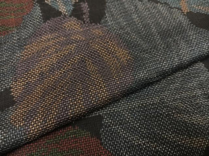 平和屋着物●本場大島紬　一元7マルキ　葉尽くし　正絹　逸品　AABD3979ph