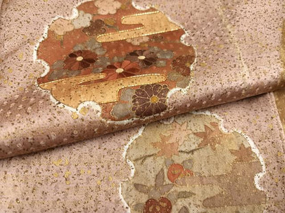 平和屋着物●訪問着 駒刺繍 雪輪花文 金彩 正絹 逸品 AABD3980ph