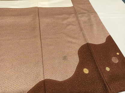 平和屋着物●訪問着 駒刺繍 雪輪花文 金彩 正絹 逸品 AABD3980ph