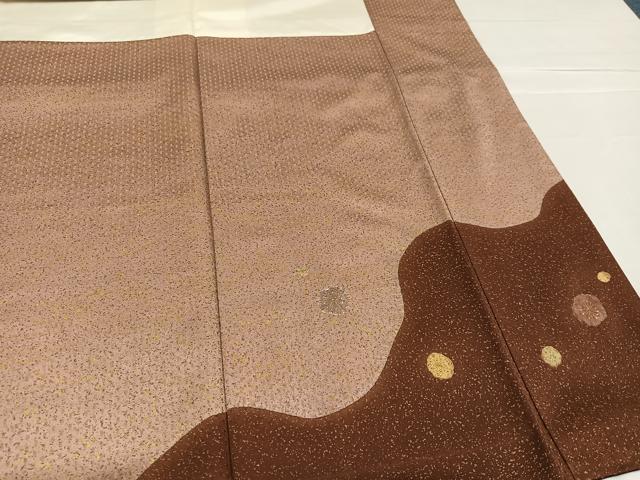 平和屋着物●訪問着 駒刺繍 雪輪花文 金彩 正絹 逸品 AABD3980ph