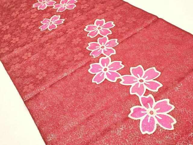 平和屋本店●和装小物　帯締め・帯揚げセット　振袖用　丸ぐけ　刺繍　丹後ちりめん　金糸　金通し地　撚り房　正絹　逸品　AABD4002ay