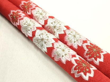 平和屋本店●和装小物　帯締め・帯揚げセット　振袖用　丸ぐけ　刺繍　丹後ちりめん　金糸　金通し地　撚り房　正絹　逸品　AABD4002ay