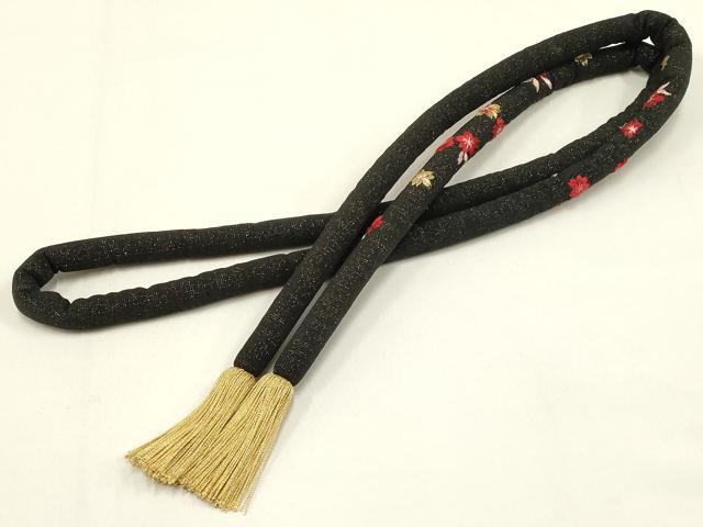 平和屋本店●和装小物 帯締め・帯揚げセット 振袖用 刺繍 丸ぐけ 金糸 金銀通し地 撚り房 正絹 逸品 AABD4005ay