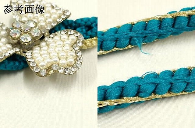 平和屋着物●和装小物 振袖用帯締め 装飾 ラインストーン パール 金糸 逸品 AABD4031ay